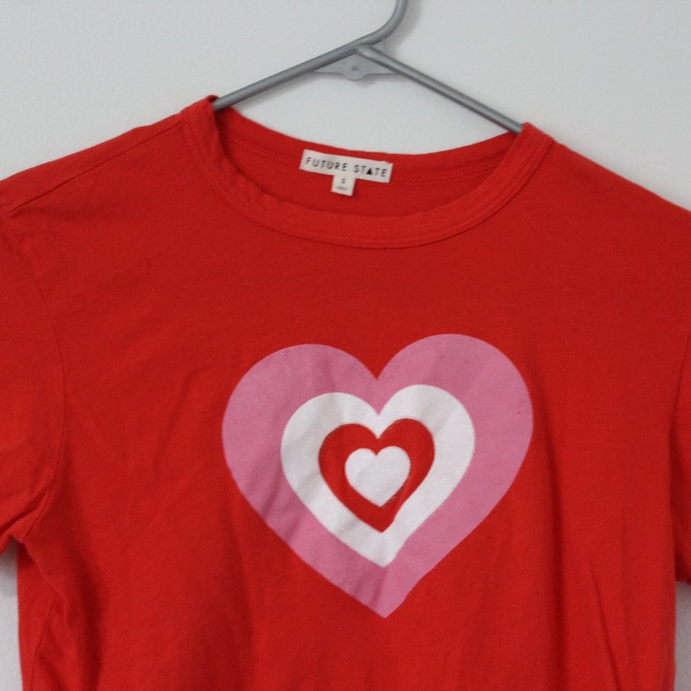 Red Heart Crop Top